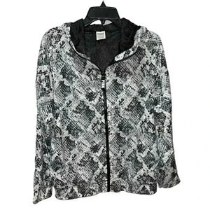 PINK Victoria's Secret Windbreaker Jacket Snakeskin Print Women's XS Oversized